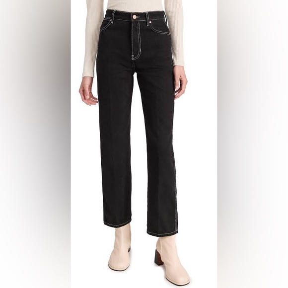 Reformation Denim - FLAWED Reformation Cowboy High Rise Straight Black Jeans